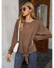 Load image into Gallery viewer, Contrast Button Shoulder Detail Sweater