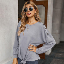 Load image into Gallery viewer, Contrast Button Shoulder Detail Sweater