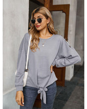 Load image into Gallery viewer, Contrast Button Shoulder Detail Sweater