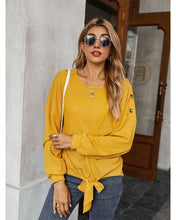Load image into Gallery viewer, Contrast Button Shoulder Detail Sweater