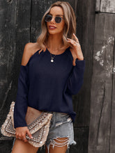 Load image into Gallery viewer, Solid Cold Shoulder Knit Sweater