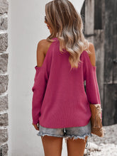 Load image into Gallery viewer, Solid Cold Shoulder Knit Sweater