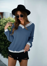 Load image into Gallery viewer, Off Shoulder Two Tone Sweater