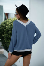 Load image into Gallery viewer, Off Shoulder Two Tone Sweater