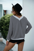 Load image into Gallery viewer, Off Shoulder Two Tone Sweater