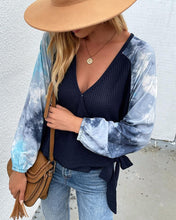 Load image into Gallery viewer, Two Tone Surplice Knit Sweater