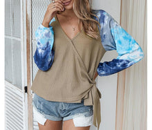Load image into Gallery viewer, Two Tone Surplice Knit Sweater