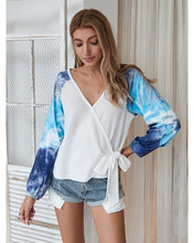 Load image into Gallery viewer, Two Tone Surplice Knit Sweater