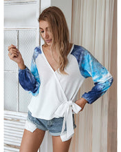 Load image into Gallery viewer, Two Tone Surplice Knit Sweater