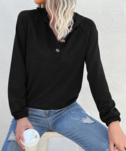 Load image into Gallery viewer, Half Button Hooded Sweatshirt