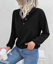 Load image into Gallery viewer, Half Button Hooded Sweatshirt