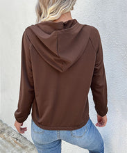 Load image into Gallery viewer, Half Button Hooded Sweatshirt