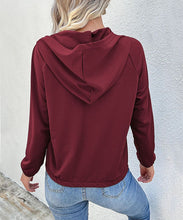 Load image into Gallery viewer, Half Button Hooded Sweatshirt