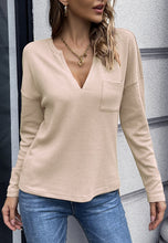 Load image into Gallery viewer, V Neck Patch Pocket Knit Sweater