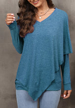 Load image into Gallery viewer, V Neck Asymmetrical Overlap Sweater