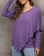 Load image into Gallery viewer, V Neck Asymmetrical Overlap Sweater