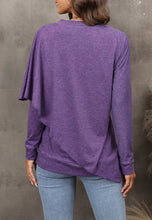 Load image into Gallery viewer, V Neck Asymmetrical Overlap Sweater
