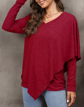 Load image into Gallery viewer, V Neck Asymmetrical Overlap Sweater
