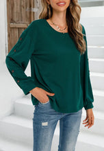 Load image into Gallery viewer, Contrast Side Button Sleeve Sweater