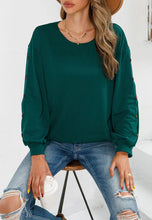 Load image into Gallery viewer, Contrast Side Button Sleeve Sweater