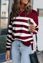 Load image into Gallery viewer, Classic Striped Patch Pocket Sweater