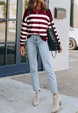 Load image into Gallery viewer, Classic Striped Patch Pocket Sweater