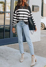 Load image into Gallery viewer, Classic Striped Patch Pocket Sweater