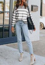 Load image into Gallery viewer, Classic Striped Patch Pocket Sweater