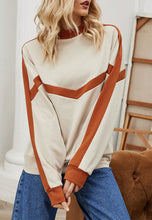 Load image into Gallery viewer, Two Tone Geometric Striped Sweater