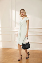Load image into Gallery viewer, GRACE KARIN Women's Summer Midi Dresses Cap Sleeve Tie Waist Work Dress Slit V-Neck Bodycon Dress Business Casual Outfits Small Ivory - # GIAA231710003