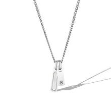 Load image into Gallery viewer, Birthstone & Initial Tag Necklace - Silver