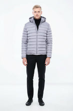 Load image into Gallery viewer, Hooded Quilted Grey Men Coat - Wessi