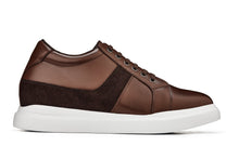 Load image into Gallery viewer, CALTO - K1532 - 3 Inches Taller (Coffee Brown) - Lightweight Leather Sneakers