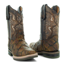 Load image into Gallery viewer, Soto Boots Kids Pirarucu Print Cowboy Boots K4008
