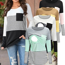Load image into Gallery viewer, Maternity Nursing T-Shirt with Stitching and Long Sleeves - # BAGE211510102-NURSG