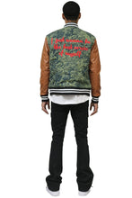 Load image into Gallery viewer, ROBIN Men's Jacquard Body with faux Leather Sleeve Varsity Jacket