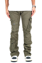 Load image into Gallery viewer, Rapto Men's premium twill olive cargo stacked pants.
