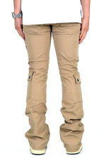 Load image into Gallery viewer, VENGE Men's premium twill khaki stacked cargo pants.