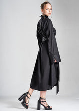 Load image into Gallery viewer, Lightweight And Breathable Deep Black Set With Maxi Button Down And Palazzo Pants