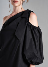 Load image into Gallery viewer, Amuri One Shoulder Black Premium Poplin Blouse