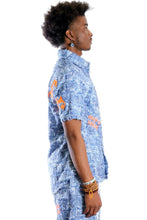 Load image into Gallery viewer, LENOX Men's ripped & repaired short sleeve button down shirt