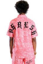 Load image into Gallery viewer, TASSE Men's ripped & repaired short sleeve button down shirt