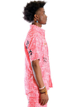 Load image into Gallery viewer, TASSE Men's ripped & repaired short sleeve button down shirt