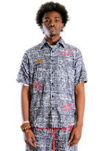 Load image into Gallery viewer, YETI Men's ripped & repaired short sleeve button down shirt