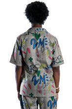 Load image into Gallery viewer, Rans L.T.K. Men's premium Short Sleeve Plaid button down shirt with hand sketch drawing pop art