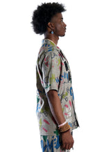 Load image into Gallery viewer, Rans L.T.K. Men's premium Short Sleeve Plaid button down shirt with hand sketch drawing pop art