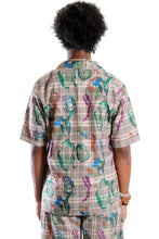Load image into Gallery viewer, Willie L.T.K. Men's premium Short Sleeve Plaid button down shirt with hand sketch drawing pop art