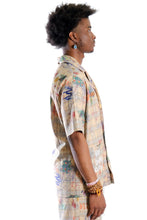 Load image into Gallery viewer, Maxis L.T.K. Men's premium Short Sleeve Plaid button down shirt with hand sketch drawing pop art
