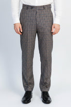 Load image into Gallery viewer, Navy Beige Checkered Fabric Trousers – Wessi