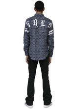 Load image into Gallery viewer, Fumo Men's ripped & repaired button down shirt
